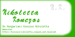 nikoletta konczos business card